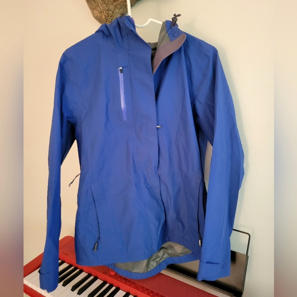 Land's End blue rain jacket